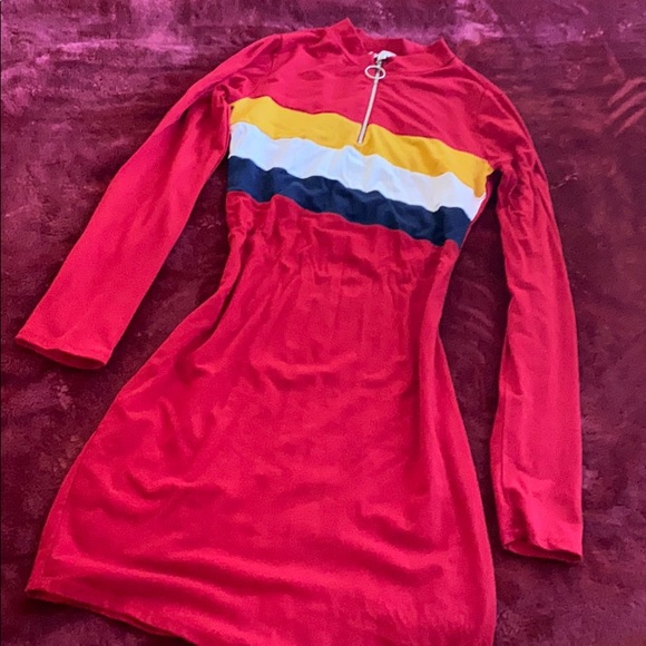 Red multi color dress - Picture 1 of 2